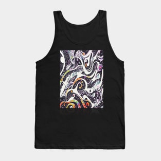 Spiral Galaxy Drawing Black Hearts Fantasy Tank Top